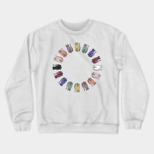 Circle of Balanced Rainbow Cats Crewneck Sweatshirt